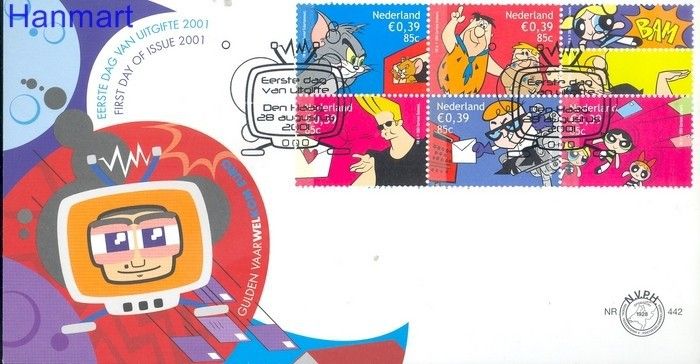 Znaczek Holandia 2001 Mi 1909-1913 FDC