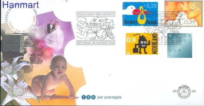 Znaczek Holandia 2002 Mi 1974-1975+1980-1981 FDC