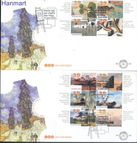 Znaczek Holandia 2002 Mi 2013-2022 FDC