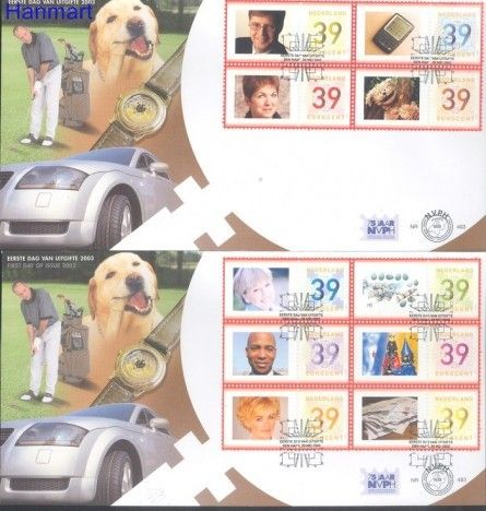 Znaczek Holandia 2003 Mi 2112-2121 FDC