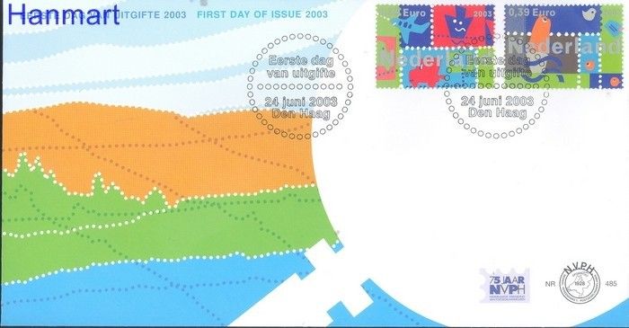 Znaczek Holandia 2003 Mi 2134-2135 FDC