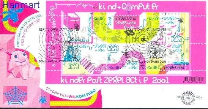 Znaczek Holandia 2001 Mi bl 73 FDC