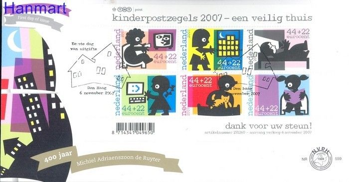 Znaczek Holandia 2007 Mi bl 108 FDC