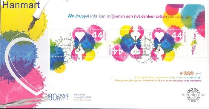 Znaczek Holandia 2008 Mi bl 114 FDC