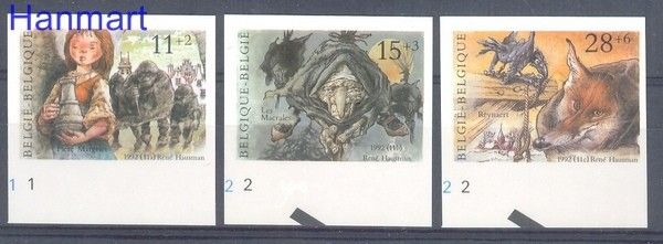 Znaczek Belgia 1992 Mi 2517-2519B Czyste **
