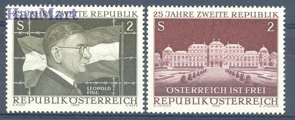 Znaczek Austria 1970 Mi 1322-1323 Czyste **