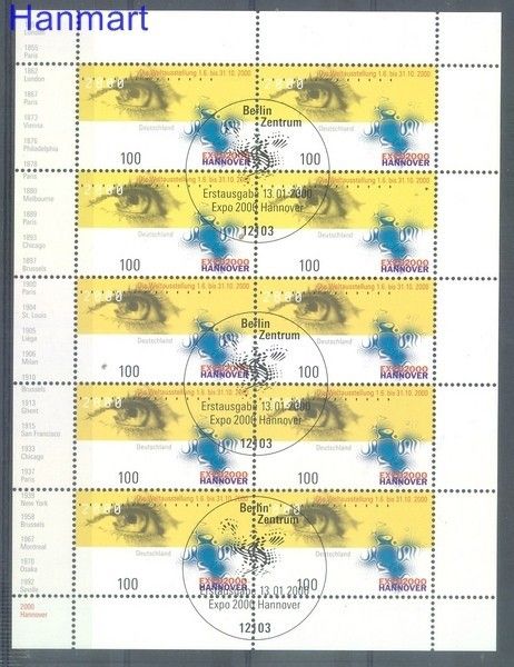Znaczek Niemcy 2000 Mi ark 2089 Stemplowane