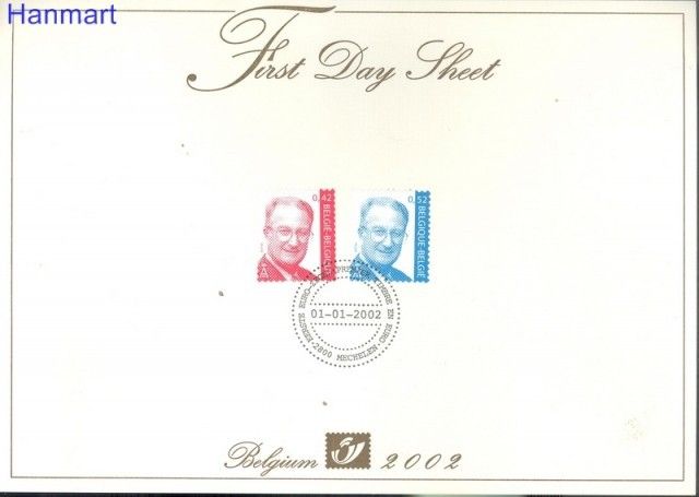 Znaczek Belgia 2002 Mi 3100-3101 FDC