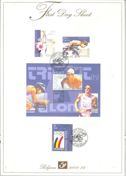 Znaczek Belgia 2000 Mi 2959-2962 FDC
