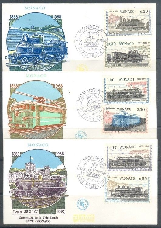 Znaczek Monako 1968 Mi 896-901 FDC