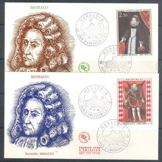 Znaczek Monako 1968 Mi 914-915 FDC