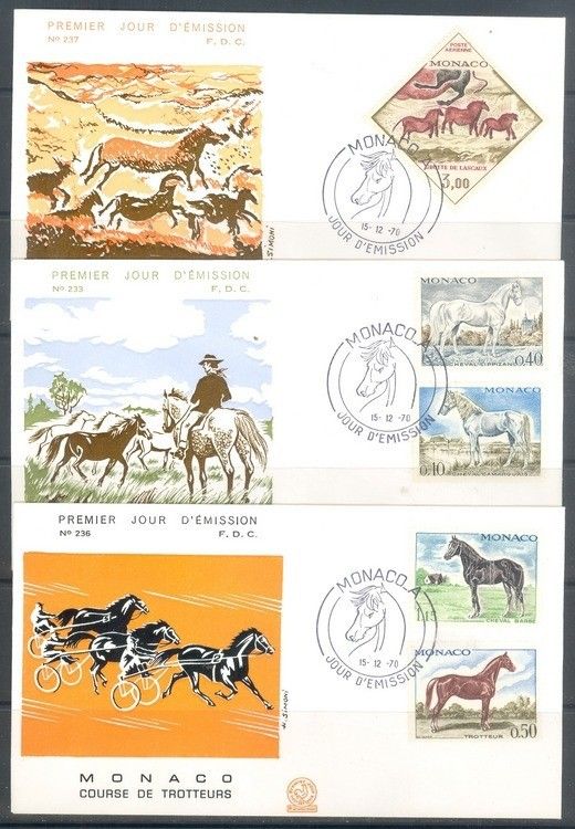 Znaczek Monako 1970 Mi 980-988 FDC
