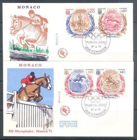 Znaczek Monako 1972 Mi 1045-1048 FDC