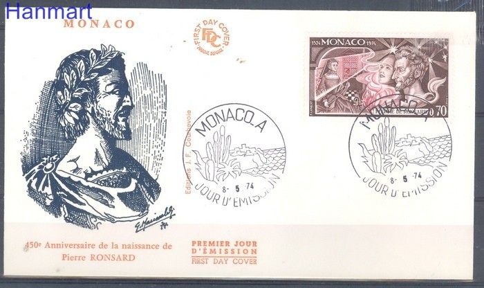 Znaczek Monako 1974 FDC