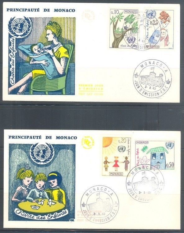 Znaczek Monako 1963 Mi 718-725 FDC