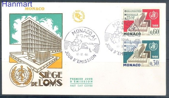 Znaczek Monako 1966 Mi 837-838 FDC