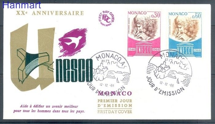 Znaczek Monako 1966 Mi 842-843 FDC