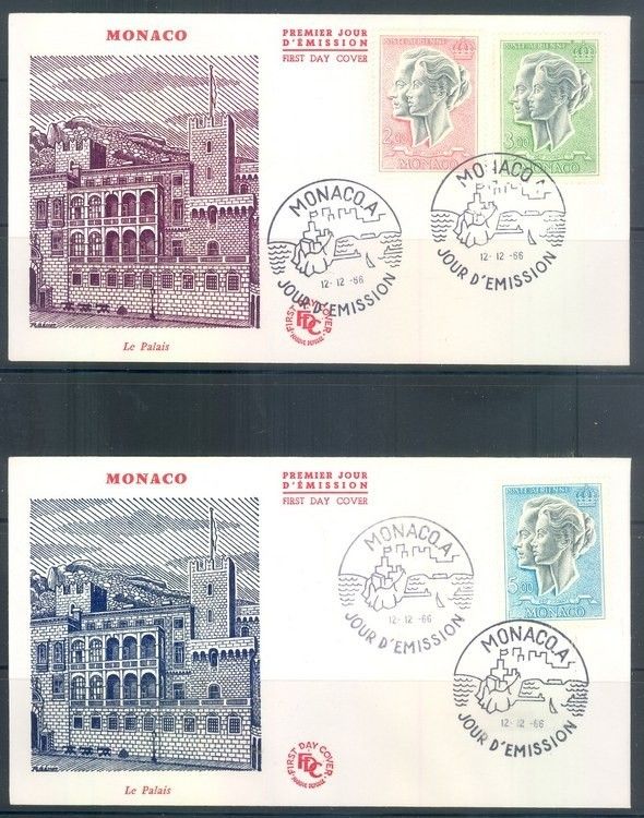 Znaczek Monako 1966 Mi 844-846 FDC