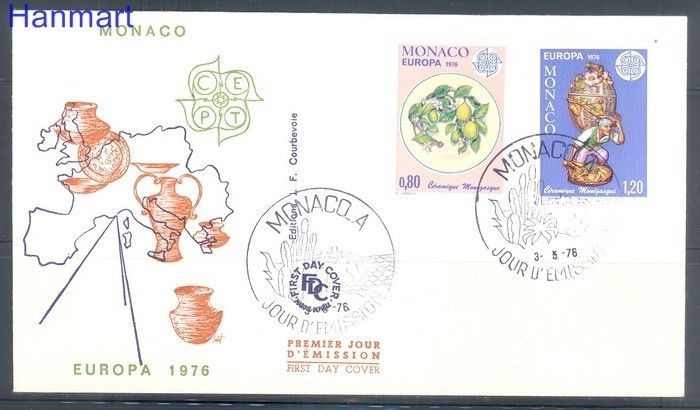 Znaczek Monako 1976 Mi 1230-1231 FDC