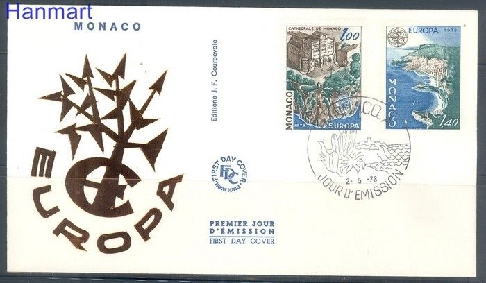 Znaczek Monako 1978 Mi 1319-1320 FDC