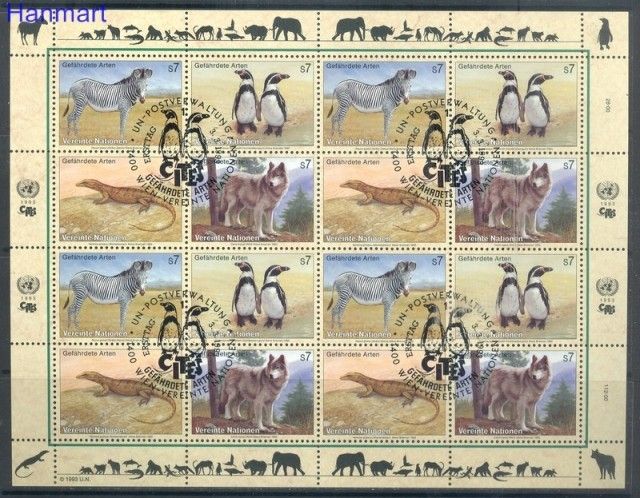 Znaczek Narody Zjednoczone Wiedeń 1993 Mi 143-146 Stemplowane