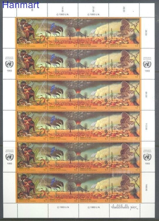 Znaczek Narody Zjednoczone Wiedeń 1993 Mi 156-159 Czyste **