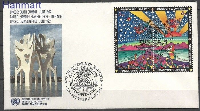 Znaczek Narody Zjednoczone Wiedeń 1992 Mi 129-132 FDC