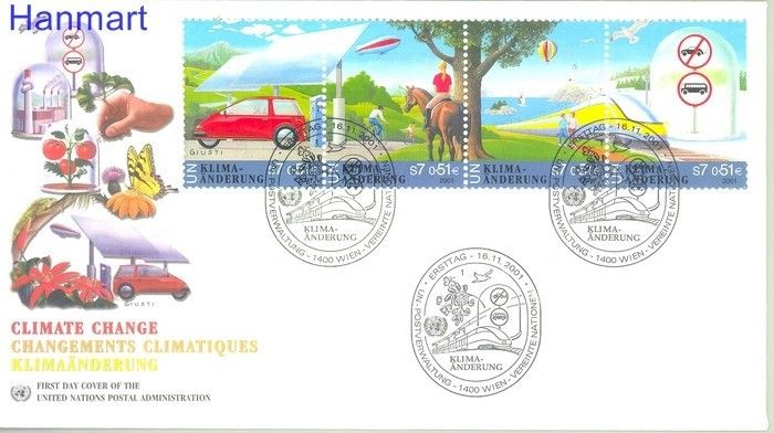Znaczek Narody Zjednoczone Wiedeń 2001 Mi 346-349 FDC