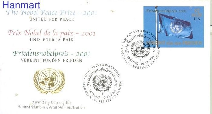 Znaczek Narody Zjednoczone Wiedeń 2001 Mi 350 FDC