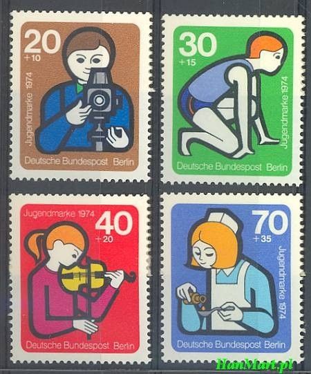 Znaczek Berlin Niemcy 1974 Mi 468-471 Czyste **
