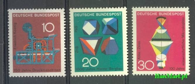 Znaczek Niemcy 1968 Mi 546-548 Czyste **
