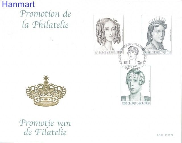Znaczek Belgia 2001 Mi 3019-3021 FDC