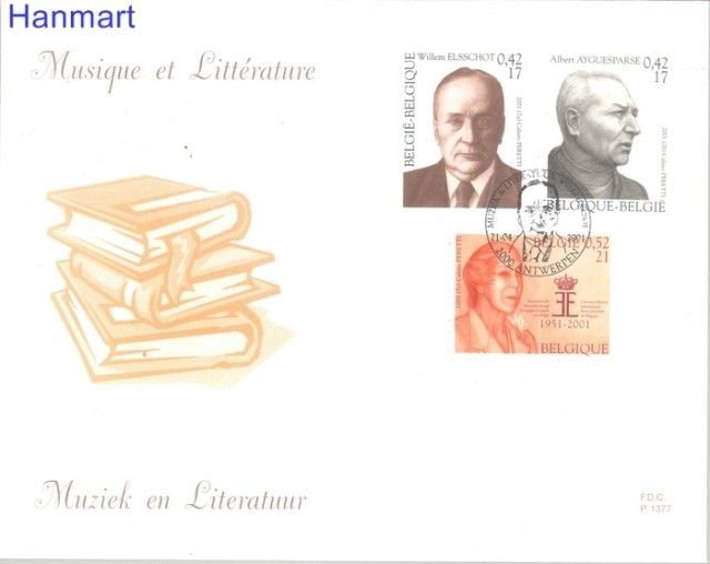 Znaczek Belgia 2001 Mi 3040-3042 FDC