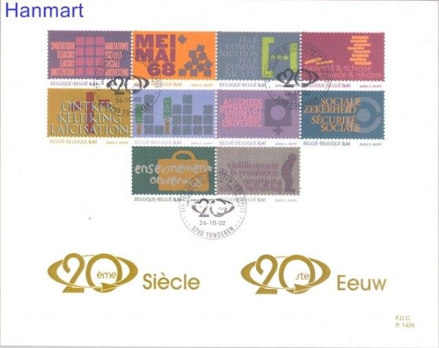 Znaczek Belgia 2002 Mi 3161-3180 FDC