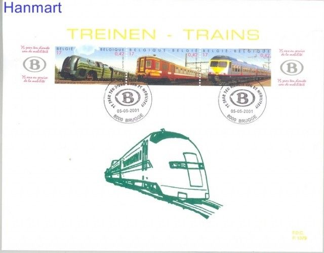 Znaczek Belgia 2001 Mi 3043-3045 FDC