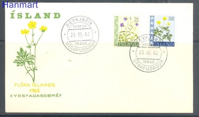 Znaczek Islandia 1962 Mi 359-360 FDC