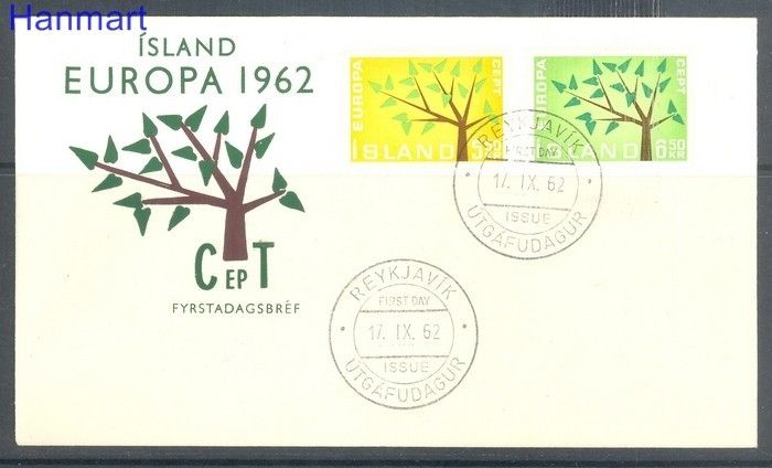Znaczek Islandia 1962 Mi 364-365 FDC