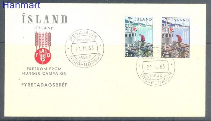 Znaczek Islandia 1963 Mi 370-371 FDC