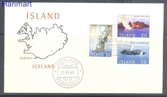 Islandia 1965 Mi 392-394 FDC