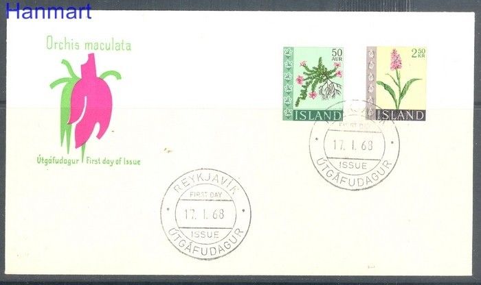 Znaczek Islandia 1968 Mi 415-416 FDC