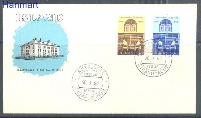 Znaczek Islandia 1968 Mi 422-423 FDC