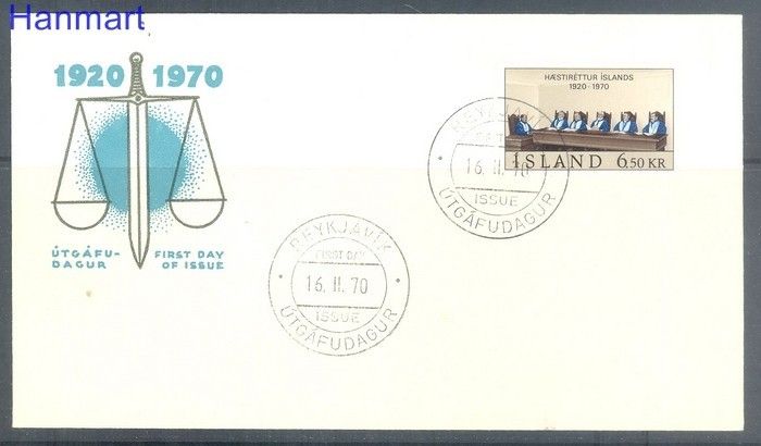Znaczek Islandia 1970 Mi 438 FDC