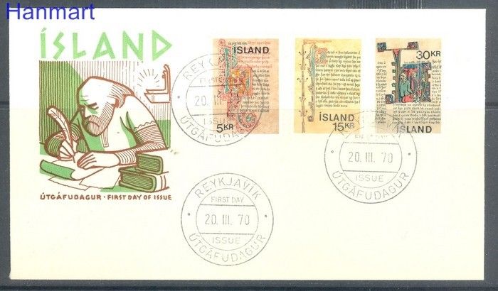 Znaczek Islandia 1970 Mi 439-441 FDC