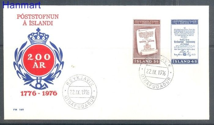 Znaczek Islandia 1976 Mi 516-517 FDC