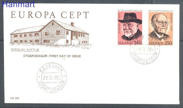 Znaczek Islandia 1980 Mi 552-553 FDC
