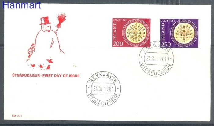 Znaczek Islandia 1981 Mi 574-575 FDC