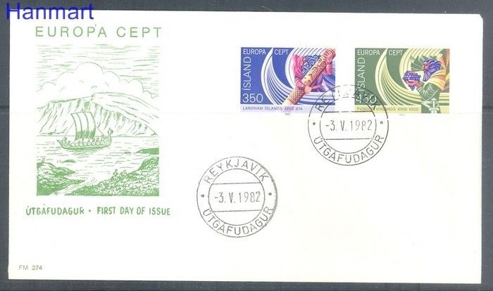 Znaczek Islandia 1982 Mi 578-579 FDC