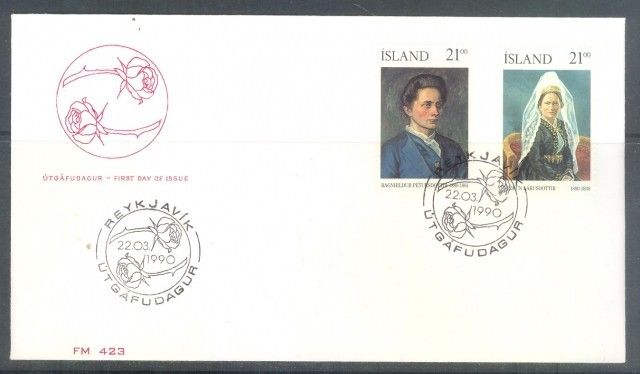 Znaczek Islandia 1990 Mi 724-725 FDC