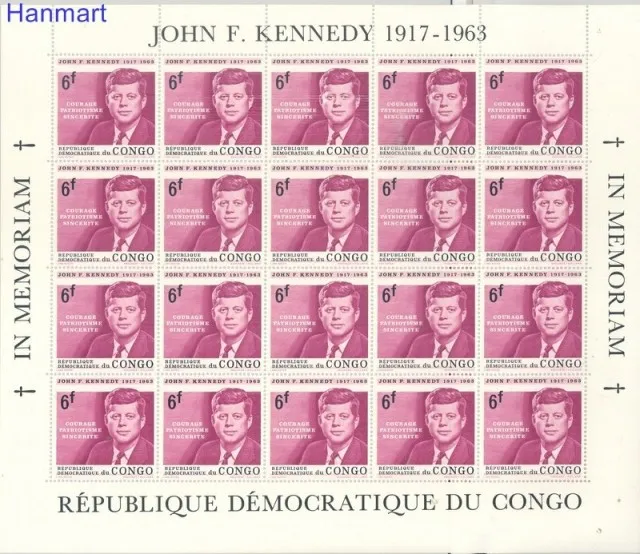 Znaczek Kongo Kinszasa / Zair 1964 Mi 207-212 Czyste **