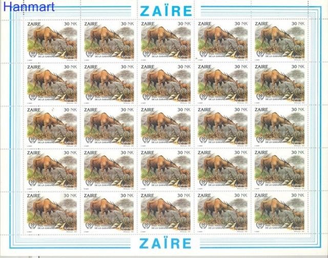 Znaczek Kongo Kinszasa / Zair 1993 Mi 1079-1083 Czyste **